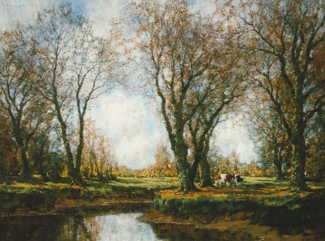 Arnold Marc Gorter | Autumn along the Vordense beek: 'Sunlight and shadow', oil on canvas, 75.5 x 100.0 cm, signed l.r.