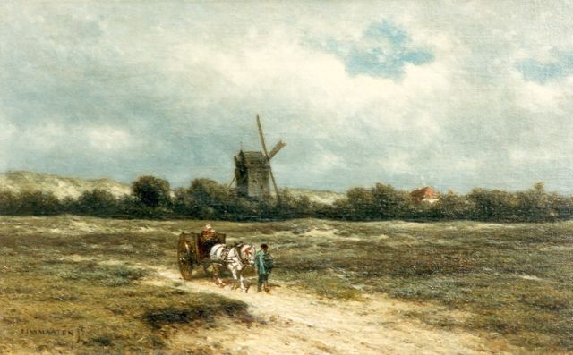 Maaten J.J. van der | View of the Doesburgermolen, Ede, oil on canvas 33.2 x 53.0 cm, signed l.l.