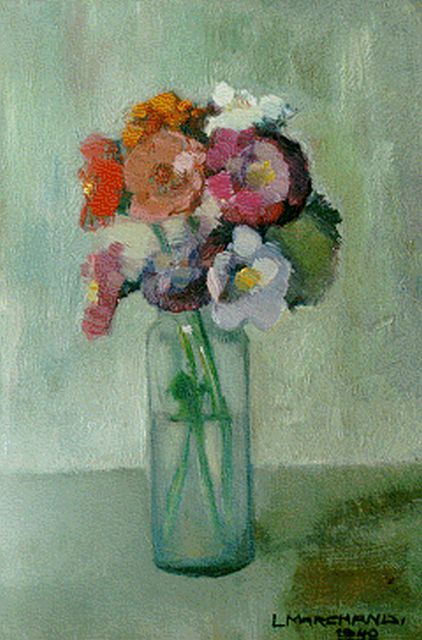Marchand L.F.J.  | A flower still life, 23.7 x 16.0 cm, signed l.r. and dated 1940