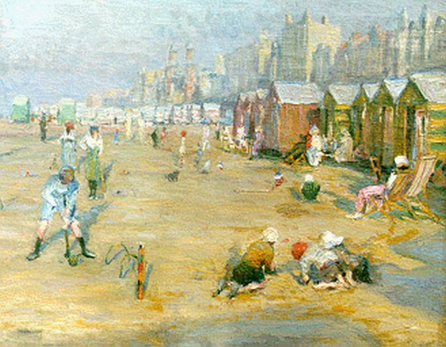 Schulein J.W.  | Children playing on the beach, oil on canvas 58.7 x 73.0 cm, signed l.l. and painted circa 1920