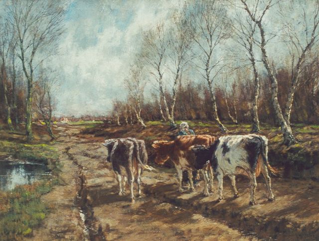 Gorter A.M.  | Cows in an autumn landscape, oil on canvas 66.8 x 87.0 cm, signed l.r.