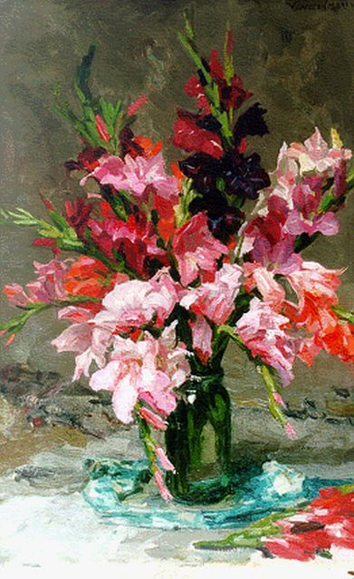 Willem Vaarzon Morel | Sword lilies, oil on canvas, 84.7 x 55.0 cm, signed u.r.