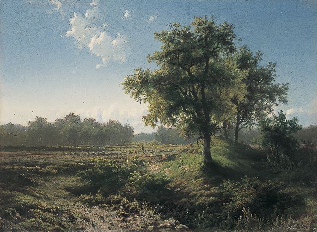 Constan Gabriel | 'Veluws' landscape, oil on panel, 28.4 x 39.0 cm, signed l.r. and painted circa 1850