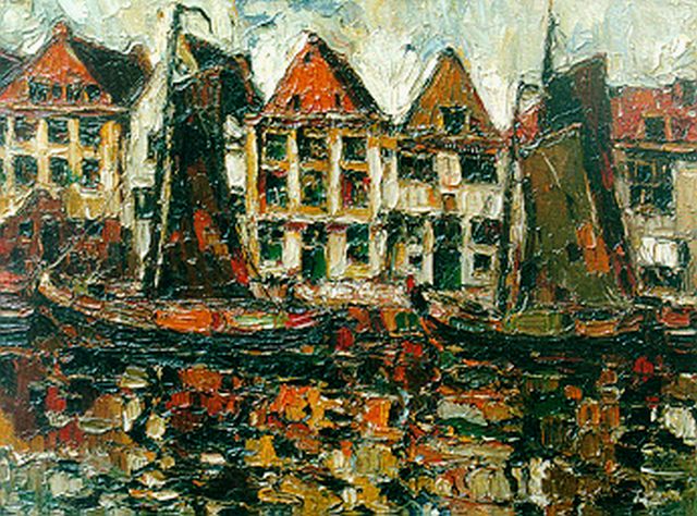 Ket D.H.  | The harbour of Hoorn, oil on canvas 30.5 x 41.5 cm, painted between 1928-1930