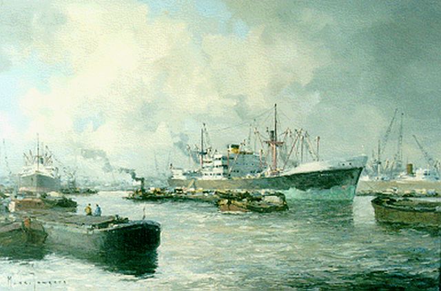 M.J. Drulman (M. de Jongere) | Harbour, oil on canvas, 40.3 x 60.0 cm, signed l.l.
