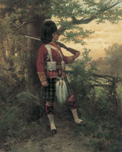 Koekkoek H.W.  | Argyle and Sutherland Highlander, oil on canvas 53.2 x 43.0 cm, signed l.l.