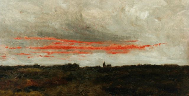 Mesdag T.  | A colourful sunset, 22.5 x 38.7 cm, signed l.l.