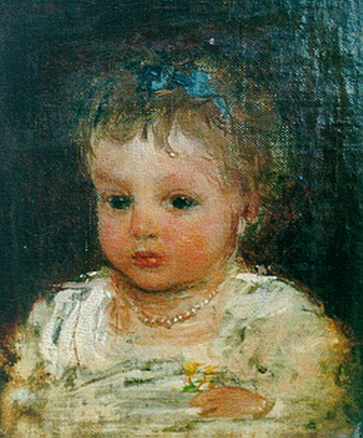 Jacob Maris | 'Annie', oil on canvas laid down on panel, 14.1 x 11.7 cm