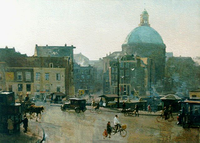 Cornelis Vreedenburgh | A view of Amsterdam, with the Ronde Lutherse Kerk beyond, oil on canvas, 70.8 x 100.5 cm, signed l.r. and dated 1940