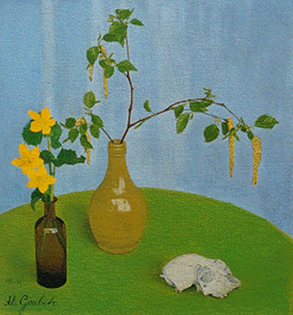 Goubitz A.  | A Flower Still Life, oil on canvas 25.3 x 23.9 cm, signed l.l. and executed on 31-8-31