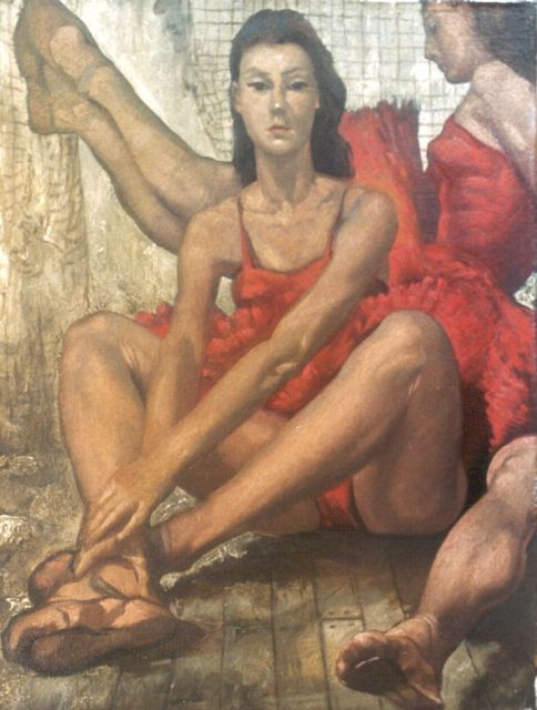 Ab Knupker | Ballerinas, oil on canvas, 40.3 x 30.7 cm, signed on the reverse