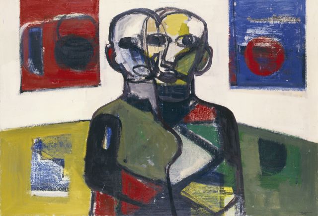 Jan Kagie | Two figures, oil on canvas, 101.7 x 144.9 cm, signed l.r. and dated 1964