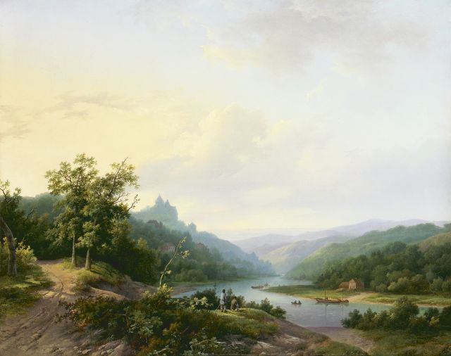 Marinus Adrianus Koekkoek I | A river landscape, Germany, oil on canvas, 48.8 x 61.4 cm, signed l.l. and dated 1842