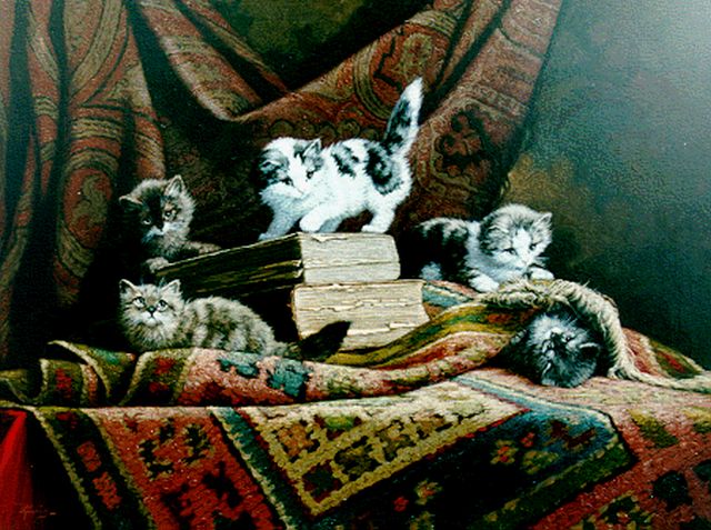 Cornelis Raaphorst | Five Kittens, oil on canvas, 59.5 x 79.6 cm, signed l.l.