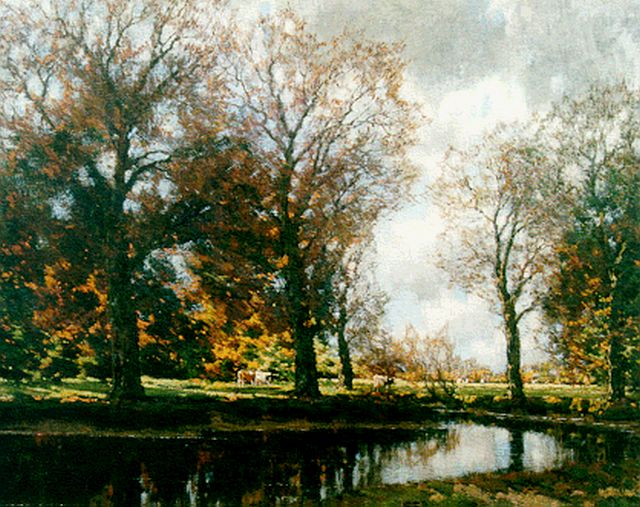 Arnold Marc Gorter | Autumn landscape with cows, oil on canvas, 67.6 x 84.9 cm, signed l.r.