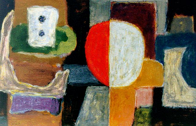 Leewens W.J.  | Composition, 32.0 x 49.4 cm, signed l.l. and dated '62