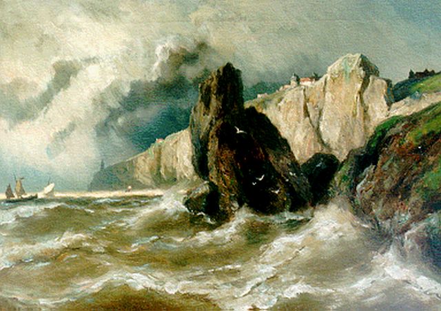 Jan H.B. Koekkoek | Coastal scene, Dover, oil on canvas, 50.7 x 71.7 cm, signed l.l.