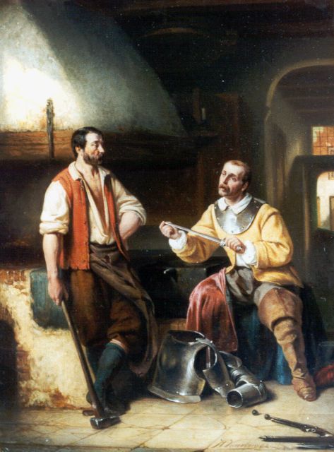 Joannes Christoffel Vaarberg | The Armourer, oil on panel, 44.0 x 33.0 cm, signed l.r. and dated '62