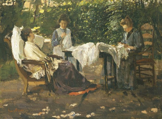 Frans Oerder | A quiet afternoon, oil on canvas, 37.3 x 50.5 cm, signed l.l.
