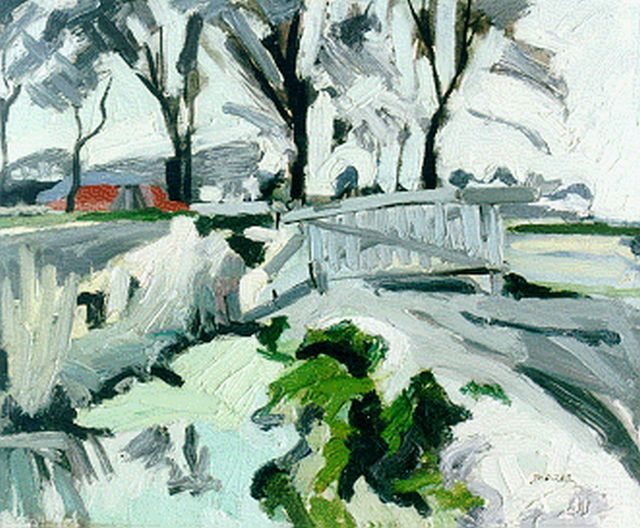 Jan van der Zee | A polder landscape, 44.6 x 54.8 cm, signed l.r. and dated April '31