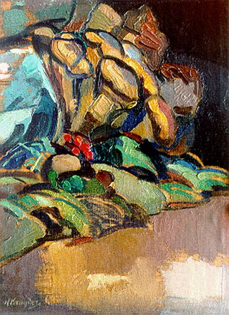 Herman Kruyder | Mushrooms, oil on canvas laid down on painter's board, 34.3 x 25.4 cm, signed l.l.