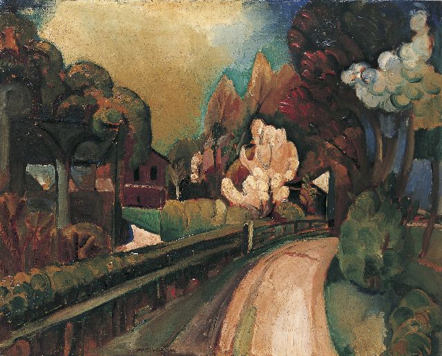 Wiegman M.J.M.  | A country road in spring, oil on canvas 59.9 x 73.4 cm, signed l.c.