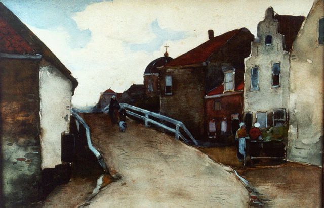 Zwart W.H.P.J. de | A village in summer, watercolour on paper 25.5 x 36.5 cm, signed l.l.