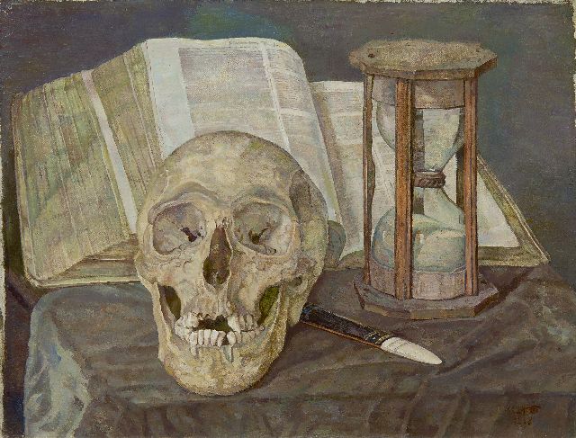 Corrie Pabst | Vanitas still life, oil on canvas, 30.5 x 40.2 cm, signed l.r. and dated 1908