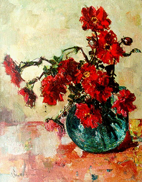Louis Stutterheim | A still life with flowers, oil on canvas, 45.3 x 35.9 cm, signed l.l.
