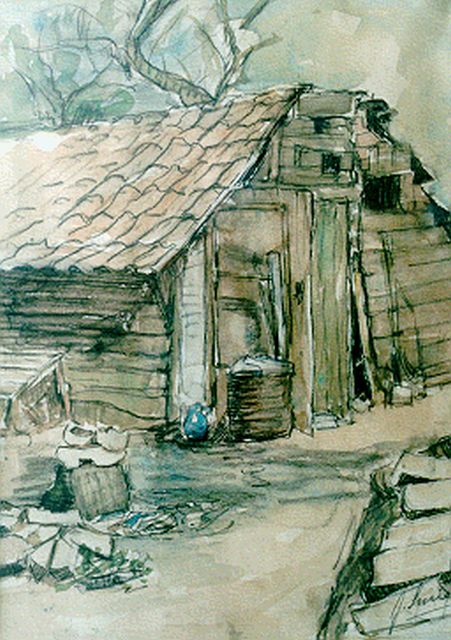 Surie J.  | A shed, watercolour on paper 31.8 x 28.0 cm, signed l.r.