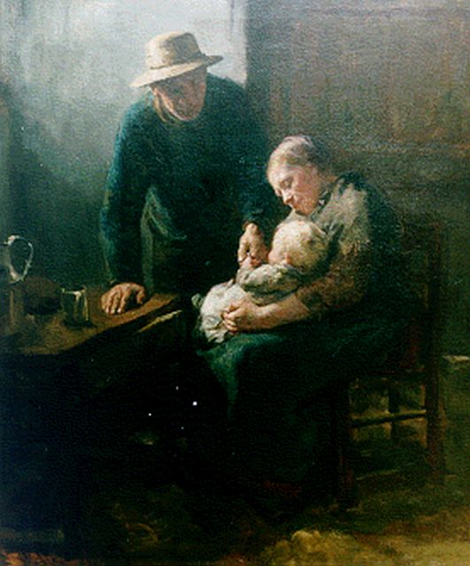 Albert Neuhuys | The grandchild, oil on canvas, 102.1 x 86.5 cm, signed l.r.