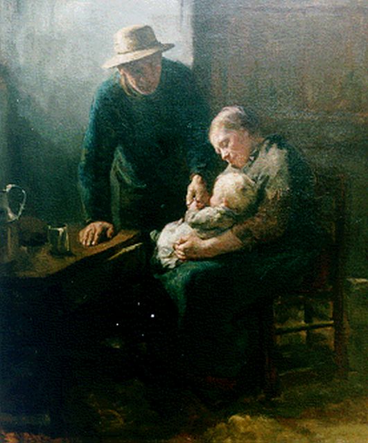 Neuhuys J.A.  | The grandchild, oil on canvas 102.1 x 86.5 cm, signed l.r.