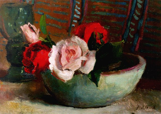 Jan Altink | A still life with roses, 23.8 x 33.8 cm, signed l.r.