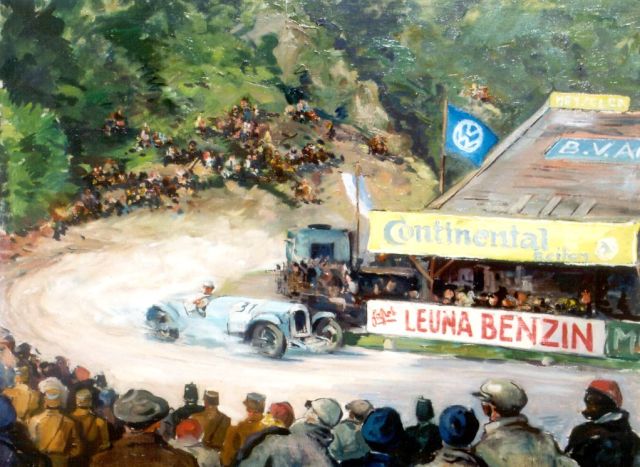 Braunbeck L.W.  | Racing circuit, oil on canvas 62.3 x 78.2 cm, signed l.r. and painted circa 1940