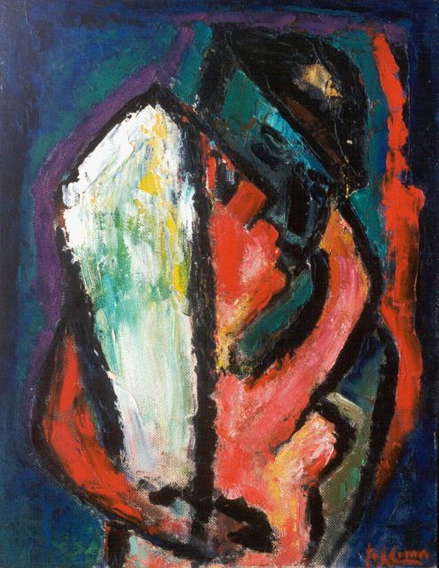Pier Feddema | A fond embrace, oil on canvas laid down on painter's board, 65.0 x 50.0 cm, signed l.r.