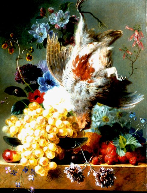 Georgius van Os | A still life with fruits and flowers, oil on panel, 48.2 x 37.0 cm, signed l.c.