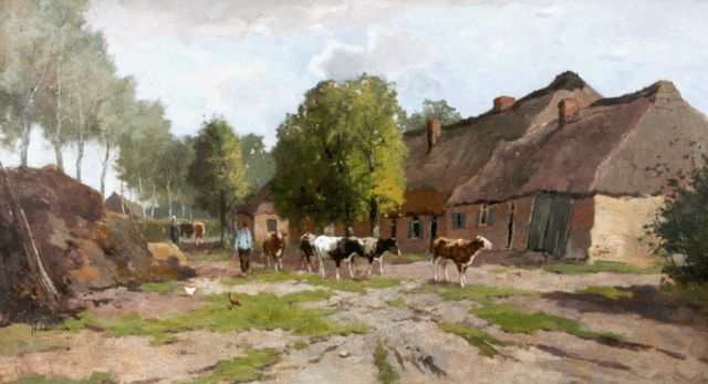 Johan Frederik Cornelis Scherrewitz | Heading home, oil on canvas, 60.5 x 110.4 cm, signed l.l.