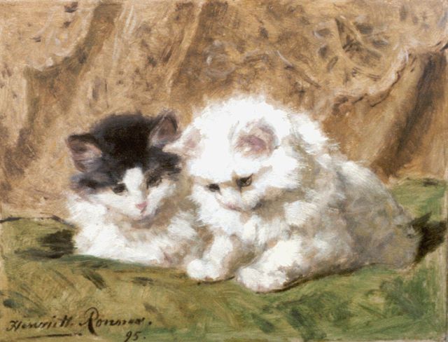 Henriette Ronner | Two kittens, 21.2 x 27.5 cm, signed l.l. and dated '95