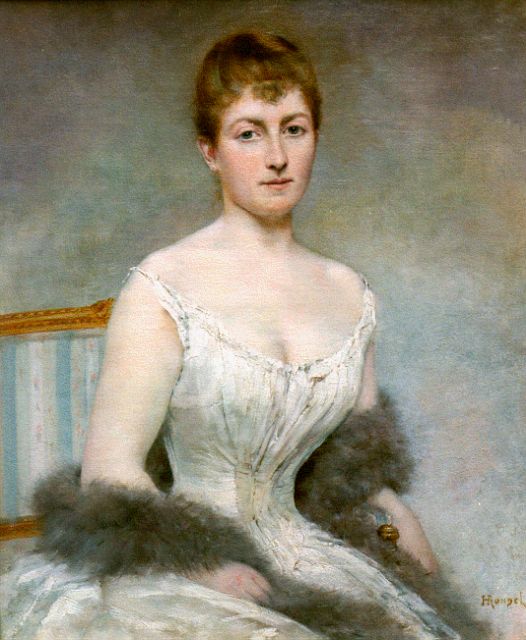 Henri Rondel | An elegant lady seated, oil on canvas, 46.5 x 39.0 cm, signed l.r.