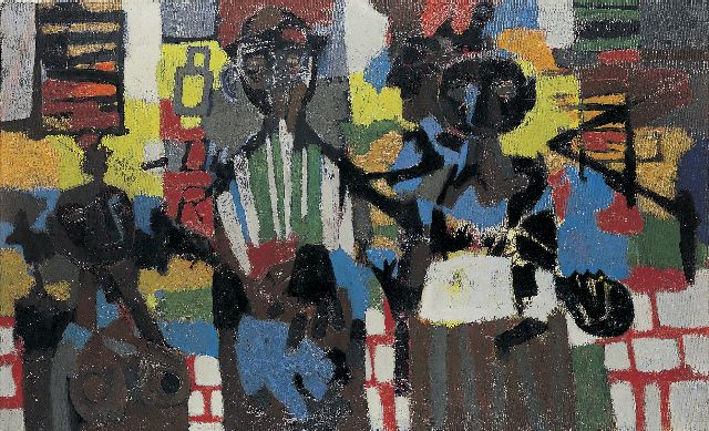 Theo Bitter | Harlem, oil on canvas, 75.0 x 120.5 cm, signed l.r. and dated '62 on the reverse