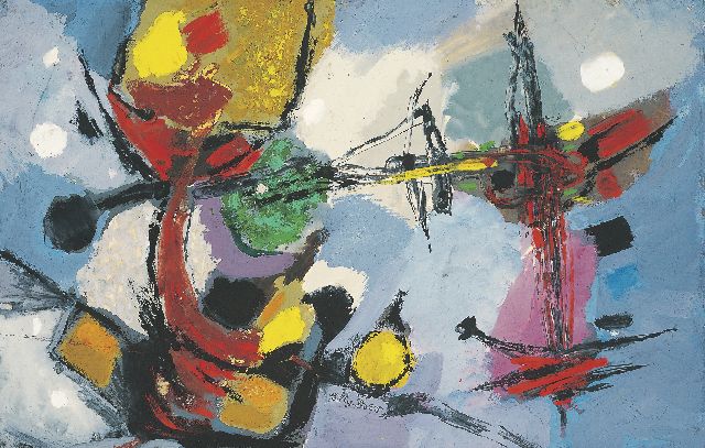 Willy Boers | Untitled, gouache on paper, 31.5 x 49.0 cm, signed l.c. and on the reverse and dated '55 and on the reverse