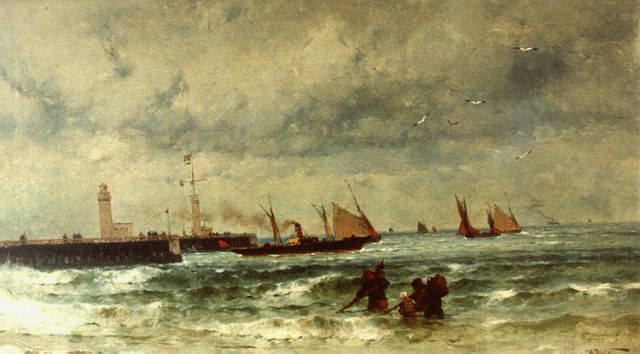 Weber T.A.  | Seascape, oil on canvas 33.6 x 55.3 cm, signed l.r.