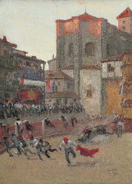 Henri Achille Zo | Bullfight, oil on panel, 33.0 x 23.7 cm, signed l.r. and dated '97