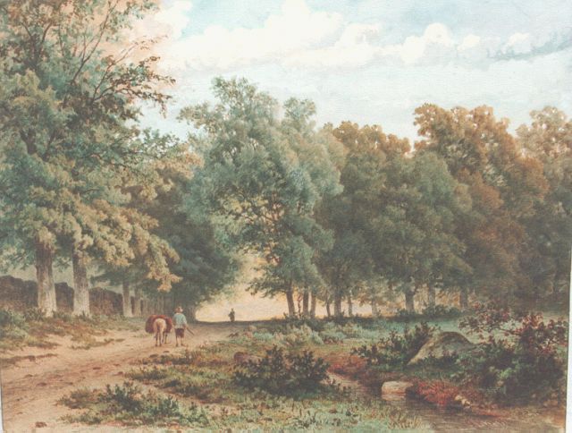 Roth G.A.  | A romantic forest landscape, watercolour on paper 32.0 x 42.0 cm, signed l.r.