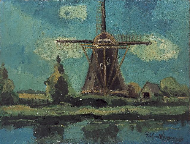 Piet van Wijngaerdt | A windmill, Abcoude, oil on canvas, 54.7 x 71.7 cm, signed l.r.
