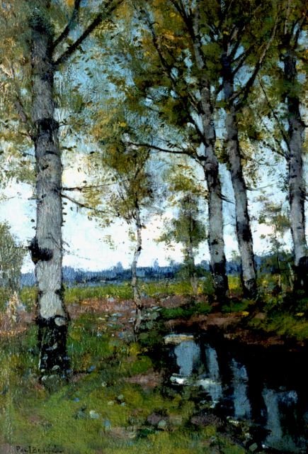 Paul Bodifée | Birches, oil on painter's board, 46.5 x 32.4 cm, signed l.l.