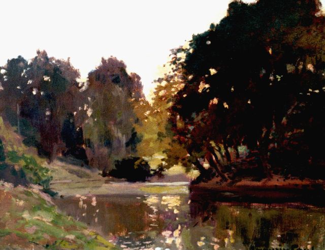 Maurice Paul | A forest pond, oil on canvas, 31.5 x 41.8 cm, signed l.r.