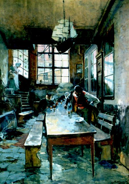 Hans von Bartels | A pub, watercolour and gouache on paper, 70.0 x 50.0 cm, signed l.r. and dated '87