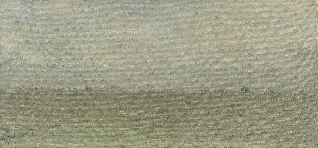 Andries Verleur | Sea view, oil on canvas, 24.0 x 50.0 cm, signed l.l. and dated 1922