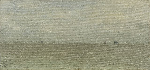 Andries Verleur | Sea view, oil on canvas, 24.0 x 50.0 cm, signed l.l. and dated 1922